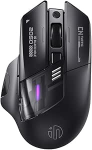 INPHIC Ratón Bluetooth Explorer A9, modo dual Bluetooth 5.0/2.4G, inalámbrico, recargable, 2400 DPI, luz de respiración RGB, indicador de batería visible, mouse inalámbrico para portátil/PC