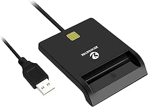 ZOWEETEK Lector dnie electrónico, Lector dni, Compatible con Todas Las Tarjetas de DNI con USB.