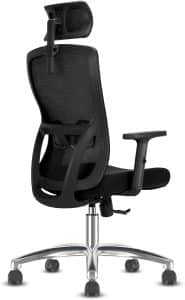Silla Escritorio, Silla Ergonomica con Reposacabezas Ajustable, Reposabrazos, Soporte Lumbar, Silla de Oficina con Altura Regulable y Oscilación de 90°-120°, Silla Giratoria Capacidad de Peso 150kg